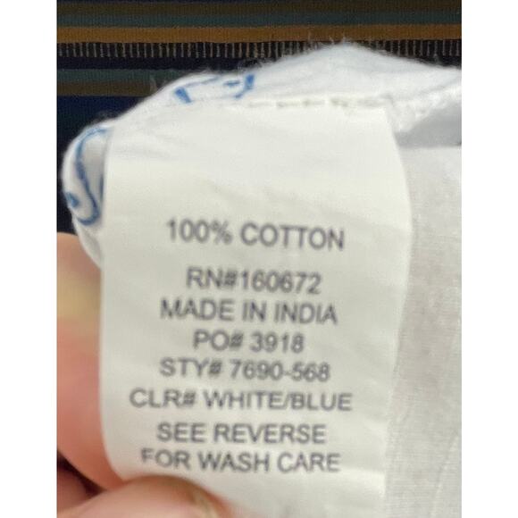 Blue Island Women’s L Seashell Print Tunic Button Down Shirt 100% Cotton Coastal - Picture 9 of 10